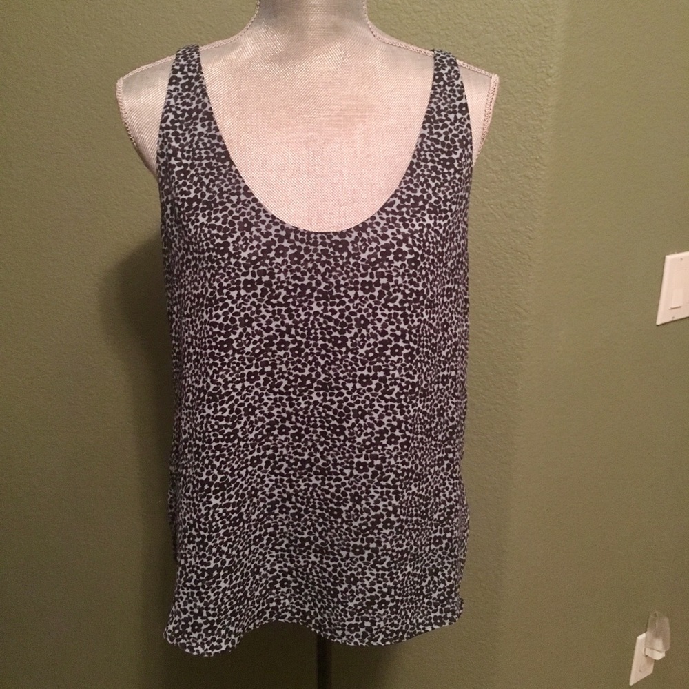 Loft Flowy Blue Floral Print Tank, Like New!
